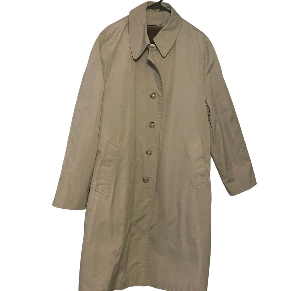 Vintage Raintamer Trench Coat Women's 44 Reg Beige Inspector Gadget Nylon Lined